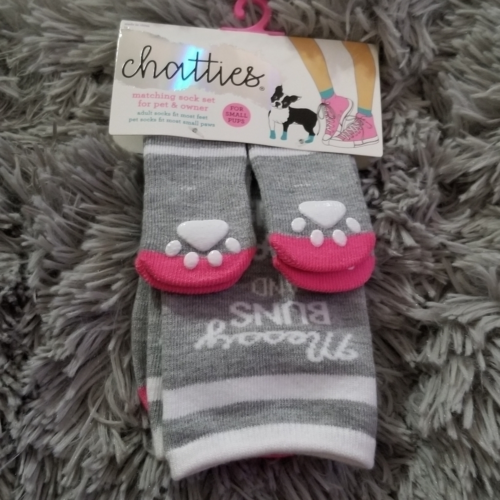 NWT Chatties Matching Sock Set For Pet And Owner For Small Pups
